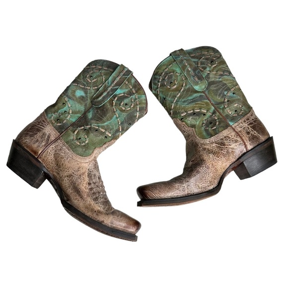 Tony Lama women's VF 6027 Vaquero Western SHORTY Boot leather Square toe… - Picture 3 of 12